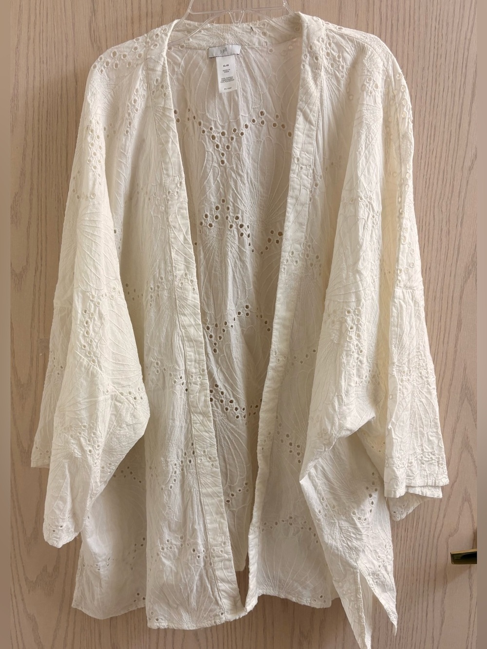 J. Jill Ivory Eyelet Kimono Jacket